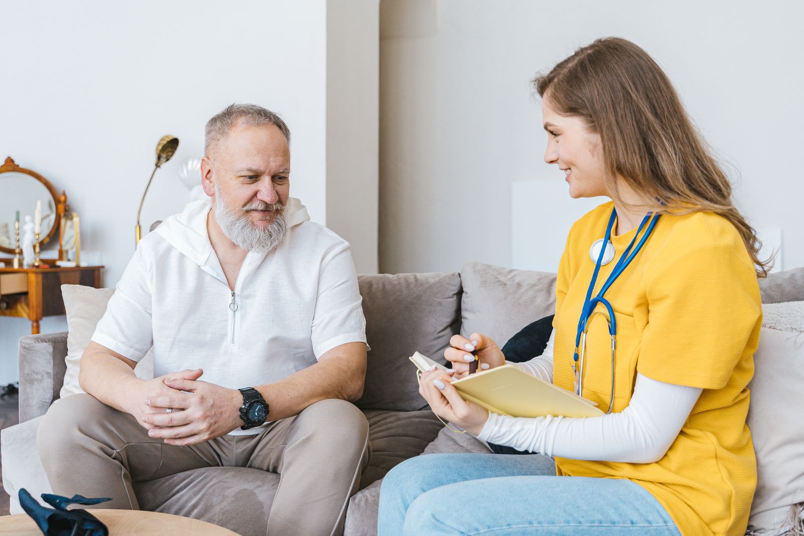Provider speaking warmly with a patient