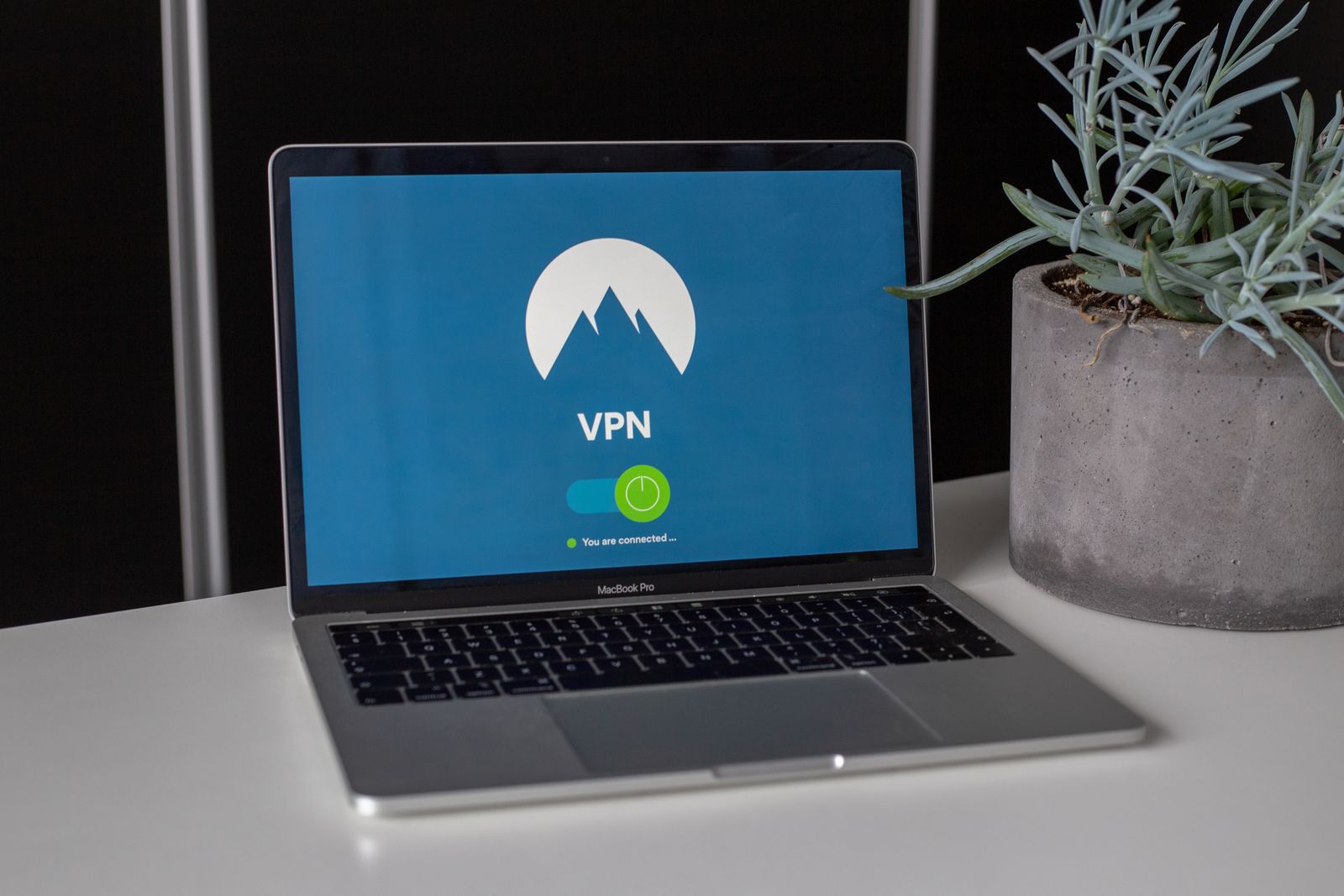Encrypted patient data on a laptop screen